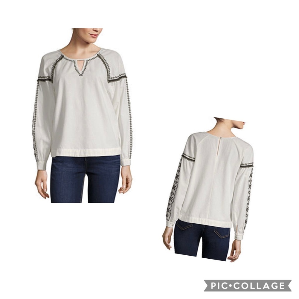 a.n.a Embellished/embroidered Long Sleeve Blouse